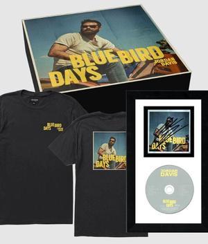 Jordan Davis signed 2023 Bluebird Days 4x4 Photo Art Card CD Box Set w Custom Framing COA Seager Black TShirt Edition
