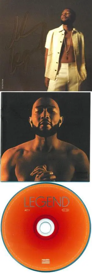 John Legend signed 2022 LEGEND Act 1 & 2 Art Card w/ Album Cover Booklet & 2-CD imperfect COA