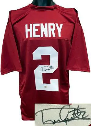 Derrick Henry signed Alabama Crimson Custom Stitched College Football Jersey #2 XL- Beckett Witnessed (Heisman)
