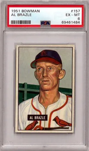 Al Brazle 1951 Bowman Baseball Card #157- PSA Graded 6 EX-MT (St. Louis Cardinals)