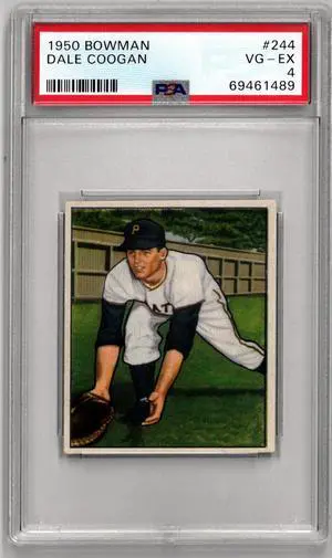 Dale Coogan 1950 Bowman Baseball Card #244- PSA Graded 4 VG-EX (Pittsburgh Pirates)