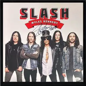 Slash signed Myles Kennedy & Conspitators 4  12x12 Flat- JSA- Custom Framing w/Free Album/LP/Vinyl/Record (Guns N Roses)