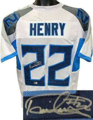 Derrick Henry signed Tennessee White Custom Stitched Pro Style Football Jersey #22 XL- Beckett Witnessed