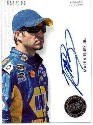 Martin Treux, Jr. signed 2013 Press Pass Authentics NASCAR On Card Auto 058/100 (Napa Auto Parts)