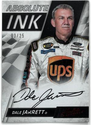 Dale Jarrett signed 2017 Panini Absolute Ink Racing NASCAR On Card Auto #AI-DJ- 03/25 (UPS)