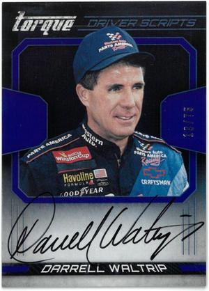 Darrell Waltrip signed 2017 Panini Torque Racing Driver Scripts NASCAR On Card Auto #DS-DW- 19/75