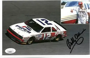 Bobby Allison signed NASCAR Legend 5.5x8.5 Postcard (Photo)- JSA #KK58021 (Piper Aircraft)