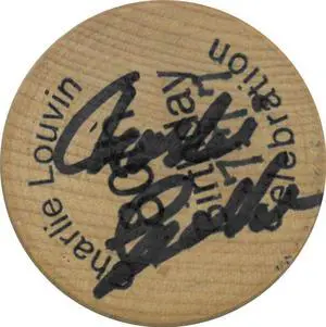 Charlie Louvin signed 2007 80th Birthday Celebration Wooden Nickel 1.5" Promo Coin- JSA #KK58040