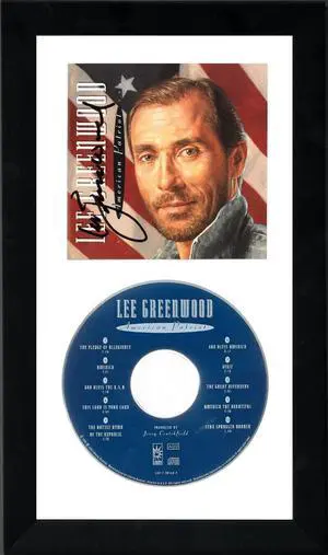 Lee Greenwood signed 1992 American Patriot Album Cover Booklet w/ CD 6.5x12 Custom Framing- JSA #GG08317