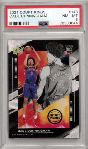 Cade Cunningham 2021-22 Panini Court Kings Level III Rookie Card (RC) #143- PSA Graded 8 NM-MT (Detroit Pistons)