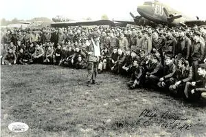 Philip P. Perugini signed WWII Band of Brothers Vintage 8x10 Photo- JSA #AC92760- 101st ABD Easy Co 506th PIR