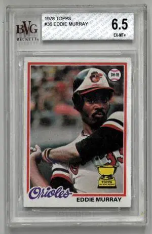 Eddie Murray 1978 Topps All-Star Rookie Card (RC) #36- BVG Graded 6.5 EX-MT+ (Sub Grades/Baltimore Orioles)