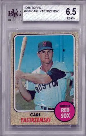 Carl Yastrzemski 1968 Topps Baseball Card #250- BVG Graded 6.5 EX-MT+ (Sub Grades/Boston Red Sox)
