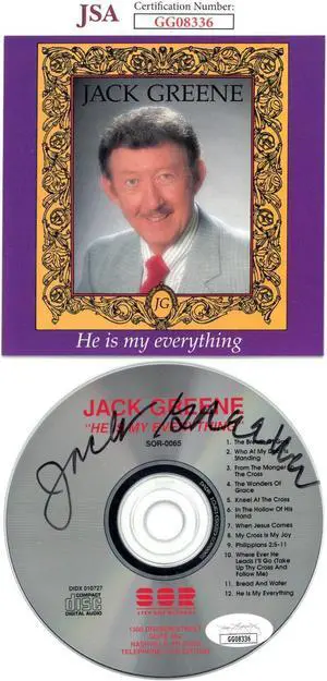 Jack Greene signed 1991 He is my everything CD w/Album Cover & Case- JSA #GG08336