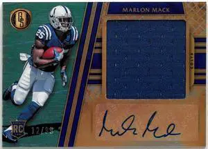 Marlon Mack signed 2017 Panini Gold Standard Rookie Auto/Patch Card (RC) #340- 12/99 (Indianapolis Colts)