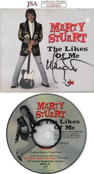 Marty Stuart signed 1995 The Likes of Me Single Hard Cover Booklet w/ Promo CD imperfect- JSA #GG08281