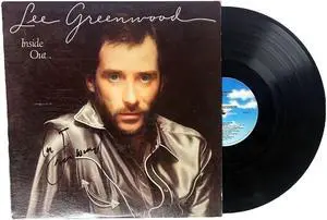 Lee Greenwood signed 1982 Inside Out Album Cover/LP/Vinyl Record- JSA #GG08526