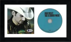 Brad Paisley signed This is Country Music Album Cover w/ CD 6.5x12 Custom Framing- Beckett/BAS #E55079