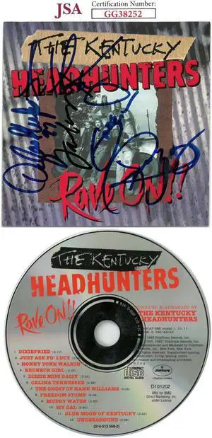 The Kentucky Headhunters signed 1993 Rave On!! Album Cover Booklet w/CD & Case- 5 sigs- JSA #GG38252