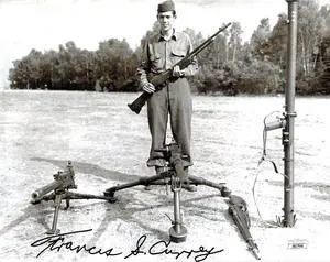 Francis S. Currey signed Vintage WWII B&W 8x10 Photo- JSA #SS17640- Medal of Honor/Battle of the Bulge