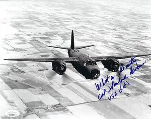 Col. Sanford "Sandy" Graves signed WWII Vintage USAF 8x10 Photo- JSA #AC92832- 451st Bomber Squadron