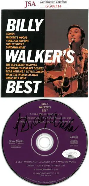 Billy Walker signed 1989 Billy Walker's Best Album CD w/Cover Booklet & Case- JSA #GG08314