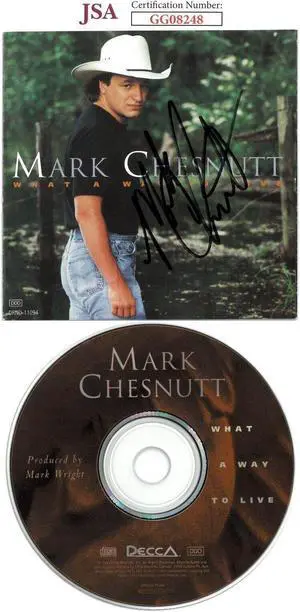 Mark Chesnutt signed 1994 What A Way To Live Album Cover Booklet w/ CD & Case- JSA #GG08248