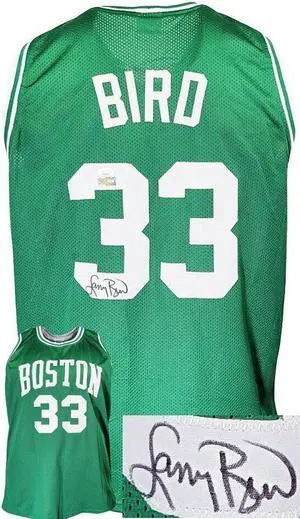 Larry Bird signed Boston Green TB Custom Stitched Basketball Jersey XL- JSA Witnessed