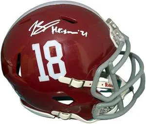 Bryce Young signed Alabama Crimson Tide Riddell #18 Speed Mini Helmet Heisman '21- Beckett/BAS Witnessed