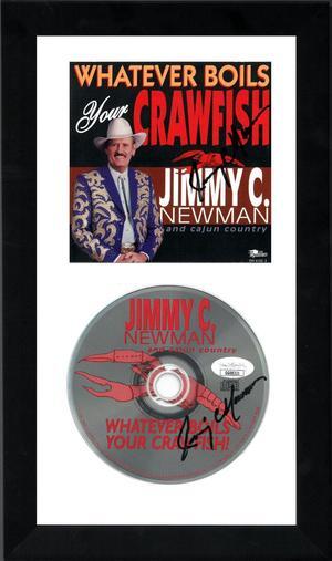 Jimmy C. Newman signed 1995 Whatever Boils Your Crawfish Album Cover Booklet & CD 6.5x12 Custom Framing- JSA #GG08320/#GG08321