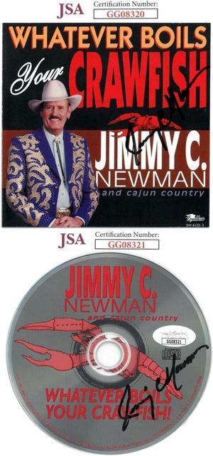 Jimmy C. Newman signed 1995 Whatever Boils Your Crawfish Album Cover Booklet & CD w/ Case- JSA #GG08320/#GG08321 (2 signatures)