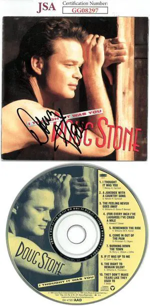 Doug Stone signed 1991 I Thought It Was You Album Cover Booklet w/ CD & Case- JSA #GG08297