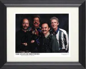 Statler Brothers Country Grammy Group Signed 8x10 Photo (4 sigs) Framing- Harold Reid/Phil Balsey/Don Reid/Jimmy Fortune