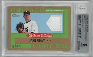 Jake Peavy 2013 Topps Heritage Clubhouse Collection Relics Gold Card #JP- Beckett/BGS Graded 9 Mint (Sub Grades/White Sox)