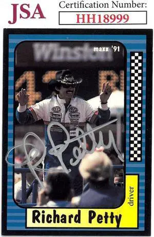Richard Petty signed NASCAR 1991 Maxx Charlotte Racing On Card Auto #43- JSA #HH18999