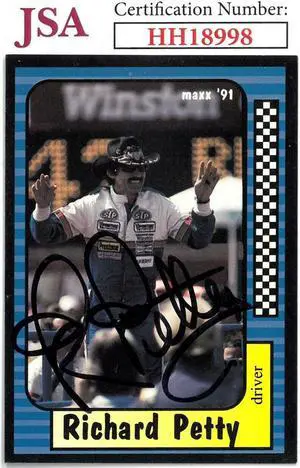 Richard Petty signed NASCAR 1991 Maxx Charlotte Racing On Card Auto #43- JSA #HH18998