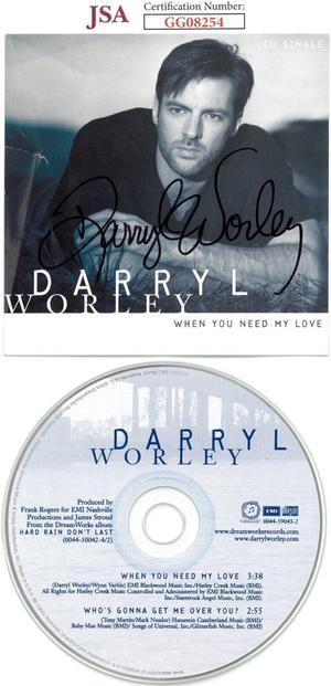 Darryl Worley signed 2000 When You Need My Love Album Cover w/ CD & Case imperfect- JSA #GG08254