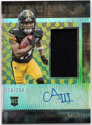 Calvin Austin III signed 2022 Panini Illusions First Impressions Memorabilia/Auto Rookie Card (RC) #138- /299 (Pittsburgh Steele