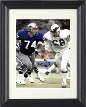 Bob Lilly signed Dallas Cowboys 11x14 Photo HOF 80 Custom Framing- JSA Witnessed