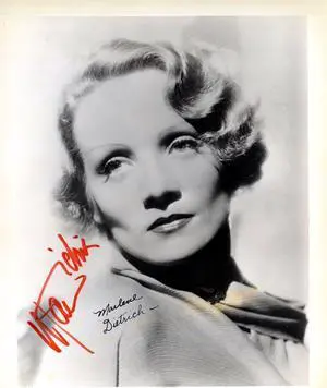 Marlene Dietrich signed B&W Vintage 8x10 Photo imperfect- JSA #M43116 (Hollywood Film Legend)