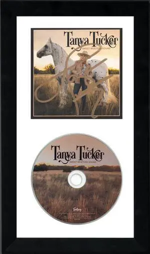 Tanya Tucker signed 2023 Sweet Western Sound Album Cover Booklet w/Hard Cover Booklet & CD 6.5x12 Custom Framing- COA
