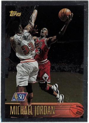 Michael Jordan 199697 Topps NBA 50th Anniversary Foil SP Card 139 Chicago Bulls