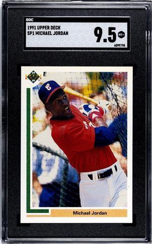 Michael Jordan 1991 Upper Deck MLB Baseball Rookie Card RC SP1 SGC Graded 95 Mint Chicago White Sox