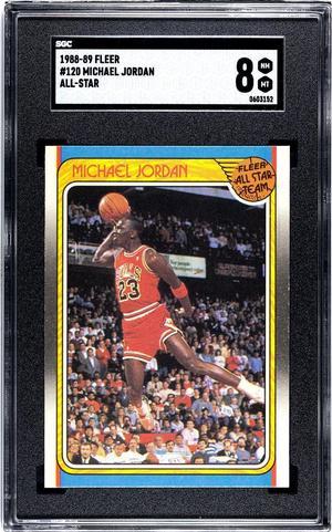 Michael Jordan 198889 Fleer AllStar Card 120 SGC Graded 8 NMMT Chicago Bulls