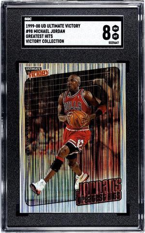 Michael Jordan 199900 Upper Deck Ultimate Victory Greatest Hits Card 98 SGC Graded 8 NMMT Chicago Bulls