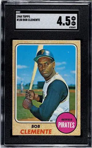 Roberto/Bob Clemente 1968 Topps Card #150- SGC Graded 4.5 VG-EX+ (Nice/HOF/Pittsburgh Pirates)