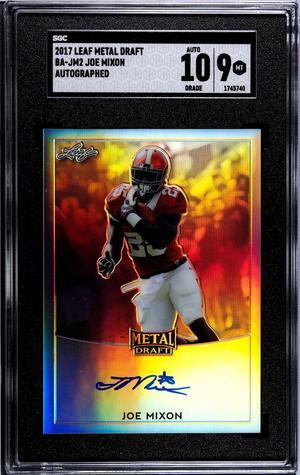 Joe Mixon 2017 Leaf Metal Draft Rookie On Card Auto #BA-JM2- SGC Graded 9 MT-10 Autograph (Alabama/Bengals)