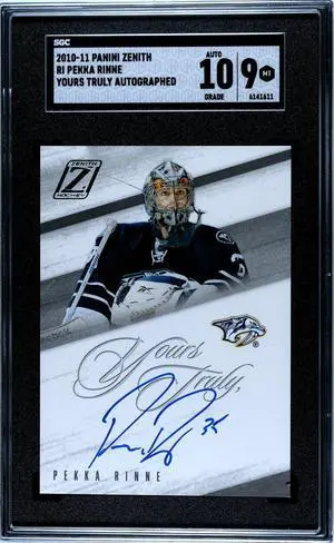 Pekka Rinne 2020-11 Panini Zenith Yours Truly On Card Auto #RI- SGC Graded 9 Mint/10 Autograph (Nashville Predators)