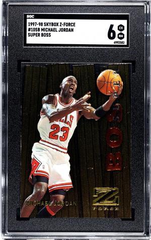 Michael Jordan 199798 Skybox ZForce Super Boss Card 10SB SGC Graded 6 EXNM Chicago Bulls