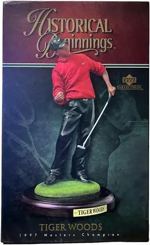 Tiger Woods 1997 Masters Fist Pump Historical Beginnings Upper Deck PGA Golf 11 Statue/Figurine- Mint